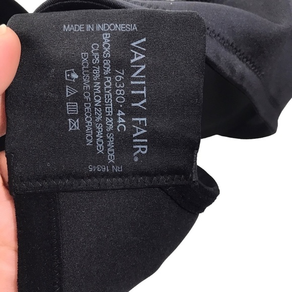 Vanity Fair Women's Beauty Back Full Figure Smoothing Underwire Bra, Black, 44C - Picture 7 of 7